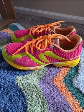 Newton Distance Running Shoe Pink & Lime Sneakers Size 8.5